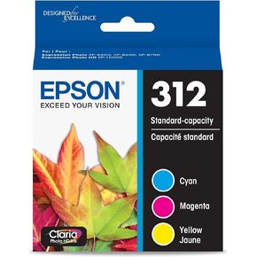 EPSON 312 Claria Photo HD Ink Standard Capacity (T312923-S) Works with Expression Photo XP-8500, XP-8600, XP-8700, XP-15000, Cyan,Magenta and Yellow in Saudi Arabia
