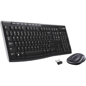 Logitech Wireless Combo MK270 - ماوس مدمج ولوحة مفاتيح كاملة الحجم، مجموعة لاسلكية متقدمة 2.4 جيجا هرتز طويلة المدى - أسود - 4 حزم من 920-004536 (متجدد) in Kuwait