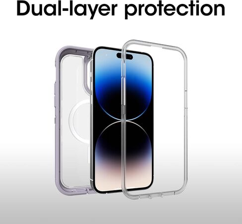 OtterBox DEFENDER XT CLEAR SERIES for iPhone 14 Pro (ONLY) - LAVENDER SKY (Purple/Clear) in Saudi Arabia