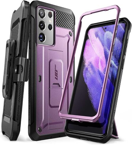 حافظة سلسلة SUPCASE Unicorn Beetle Pro مصممة لهاتف Samsung Galaxy S21 Ultra 5G (إصدار 2021)، حافظة متينة بطبقة مزدوجة لكامل الجسم وحافظة بمسند بدون واقي شاشة مدمج (إمالة) in Kuwait