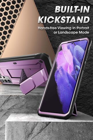 حافظة سلسلة SUPCASE Unicorn Beetle Pro مصممة لهاتف Samsung Galaxy S21 Ultra 5G (إصدار 2021)، حافظة متينة بطبقة مزدوجة لكامل الجسم وحافظة بمسند بدون واقي شاشة مدمج (إمالة) in Kuwait