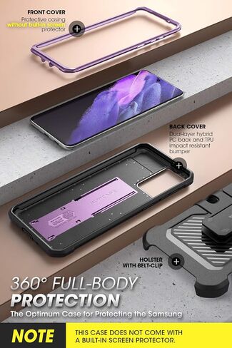 حافظة سلسلة SUPCASE Unicorn Beetle Pro مصممة لهاتف Samsung Galaxy S21 Ultra 5G (إصدار 2021)، حافظة متينة بطبقة مزدوجة لكامل الجسم وحافظة بمسند بدون واقي شاشة مدمج (إمالة) in Kuwait