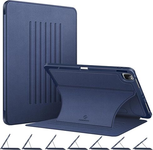 حافظة CaseBot المغناطيسية لجهاز iPad Pro 12.9 بوصة الجيل السادس 2022، حافظة متينة مقاومة للصدمات متعددة الزوايا، غطاء خلفي ناعم من مادة TPU مع حامل قلم، تناسب أيضًا iPad Pro 12.9 بوصة الجيل الخامس/الرابع/الثالث، أسود in Kuwait
