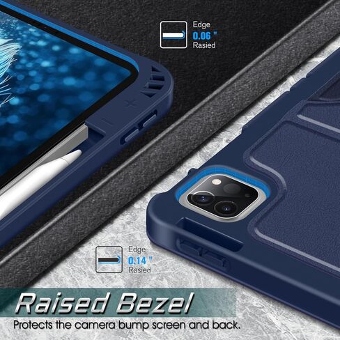 حافظة CaseBot المغناطيسية لجهاز iPad Pro 12.9 بوصة الجيل السادس 2022، حافظة متينة مقاومة للصدمات متعددة الزوايا، غطاء خلفي ناعم من مادة TPU مع حامل قلم، تناسب أيضًا iPad Pro 12.9 بوصة الجيل الخامس/الرابع/الثالث، أسود in Kuwait