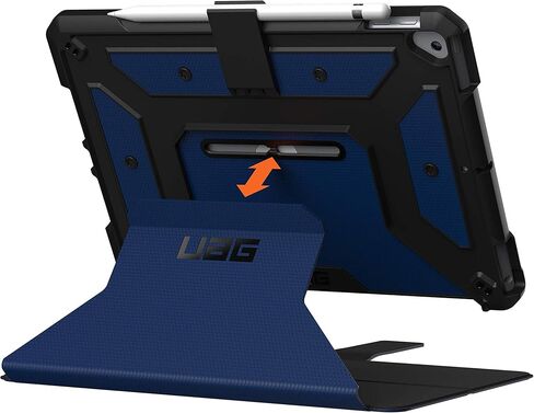 URBAN ARMOR GEAR UAG مصمم لجهاز iPad 10.2 باللون الأسود، الجيل التاسع 2021، الجيل الثامن 2020، غطاء متين واقٍ متين وحامل للركل، مع حامل قلم رصاص، سلسلة Metropolis in Kuwait
