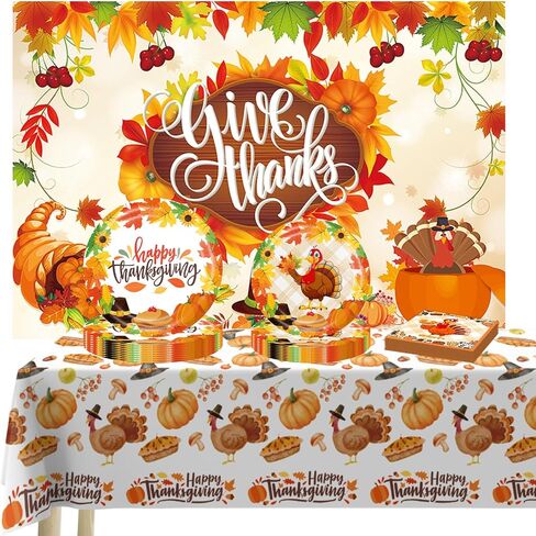 خلفية عيد الشكر ومفرش المائدة لمستلزمات حفلات الخريف الخريف وعيد الشكر ديكور حفلة خلفية صورة لافتة للخريف ديكورات حمام الطفل العلامة التجارية: Yizeda in Kuwait