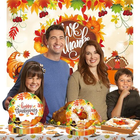 خلفية عيد الشكر ومفرش المائدة لمستلزمات حفلات الخريف الخريف وعيد الشكر ديكور حفلة خلفية صورة لافتة للخريف ديكورات حمام الطفل العلامة التجارية: Yizeda in Kuwait