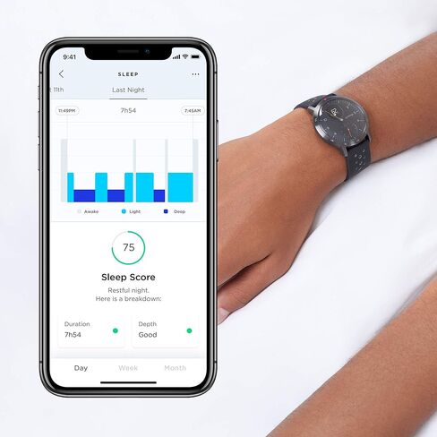 Withings Steel HR Sport - ساعة ذكية هجينة متعددة الرياضات، نظام تحديد المواقع المتصل، معدل ضربات القلب، مستوى اللياقة البدنية عبر VO2 max، تتبع النشاط والنوم، الإشعارات in Kuwait