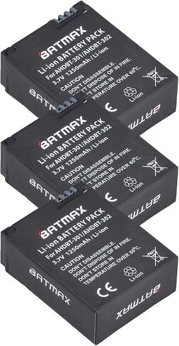Batmax 3Pcs AHDBT-301 Li-ion Battery + 3-Slots LED USB Charger for GoPro Hero 3, Hero 3+ GoPro AHDBT-301,AHDBT-302 Cameras in Saudi Arabia