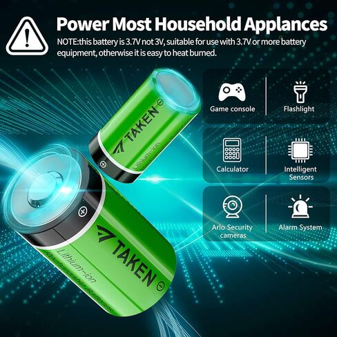 Taken 123 بطارية ليثيوم 3.7 فولت قابلة للشحن مع شاحن لكاميرات Arlo (VMC3030/VMK3200/VMS3330/3430/3530) ميكروفون مصباح يدوي (12 حزمة) in Saudi Arabia