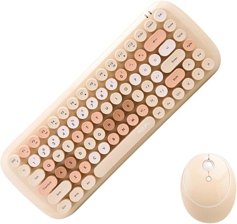 Mofii Wireless Keyboard and Mouse Combo,2.4G USB Multi-Color Cute Full Size Keyboard and Optical Mice Set for Computer Desktop PC Laptop (Pink-Mixed)…… in Kuwait