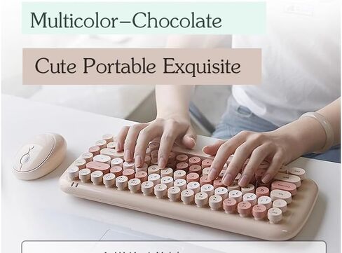 Mofii Wireless Keyboard and Mouse Combo,2.4G USB Multi-Color Cute Full Size Keyboard and Optical Mice Set for Computer Desktop PC Laptop (Pink-Mixed)…… in Kuwait