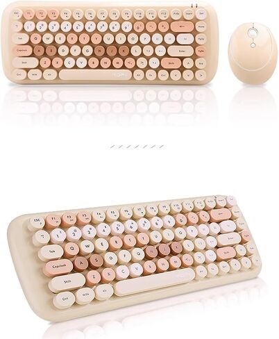 Mofii Wireless Keyboard and Mouse Combo,2.4G USB Multi-Color Cute Full Size Keyboard and Optical Mice Set for Computer Desktop PC Laptop (Pink-Mixed)…… in Kuwait