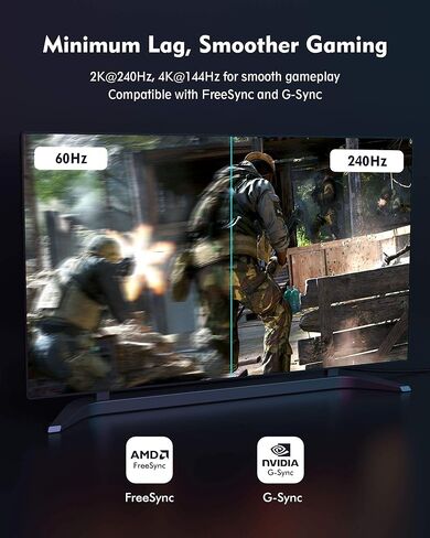 كابل Silkland 8K DisplayPort 1.4، كابل DP 3.3 قدم [8K@60 هرتز، 4K@144 هرتز، 2K@240 هرتز 165 هرتز]، سلك منفذ عرض عالي السرعة مجدول مطلي بالذهب، متوافق مع أجهزة الكمبيوتر المحمول، شاشة ألعاب FreeSync G-Sync in Kuwait