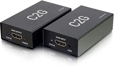 C2G Legrand HDMI Over Cat5/6 Signal Extender, Audio/Video Extender, Ideal as Plug and Play Extender, Supports Up to 164 Feet, Black, 1 Set of 2 Extenders, C2G 60180 in Kuwait