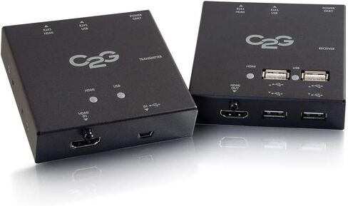 C2G Legrand HDMI Over Cat5/6 Signal Extender, Audio/Video Extender, Ideal as Plug and Play Extender, Supports Up to 164 Feet, Black, 1 Set of 2 Extenders, C2G 60180 in Kuwait