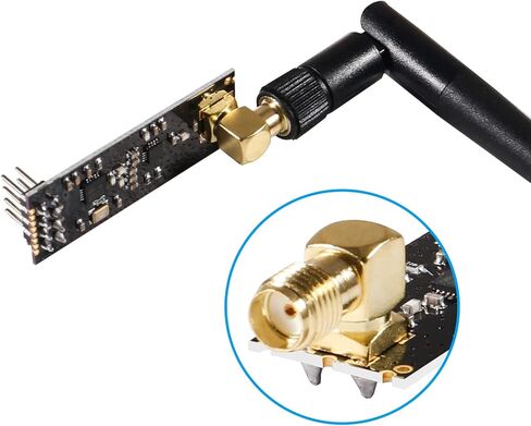 Diitao 2PCS NRF24L01+PA+LNA RF Wireless Transceiver Module with SMA Antenna 2.4 GHz 1100m with 3.3V Regulator on-Board 8 Pin Socket Breakout Adapters for Arduino in Saudi Arabia