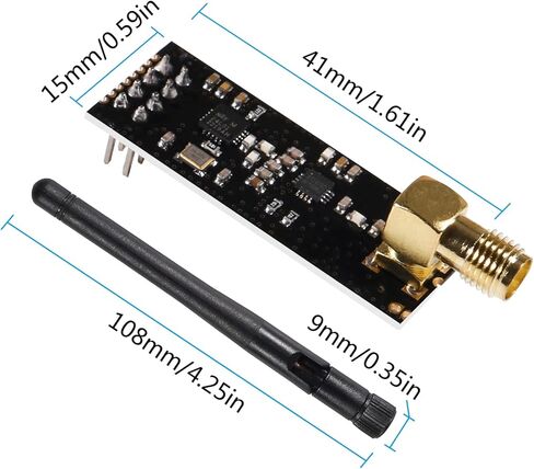 Diitao 2PCS NRF24L01+PA+LNA RF Wireless Transceiver Module with SMA Antenna 2.4 GHz 1100m with 3.3V Regulator on-Board 8 Pin Socket Breakout Adapters for Arduino in Saudi Arabia
