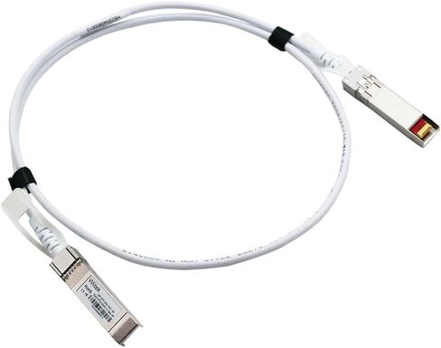 [أبيض اللون] كابل نحاسي سلبي 25 جيجابت SFP28، كابل DAC بطول 0.5 متر 25GBASE-CR SFP28، متوافق مع Cisco SFP-H25G-CU0.5M، Ubiquiti، Mikrotik، Netgear، Supermicro، مفاتيح مفتوحة المصدر in Kuwait