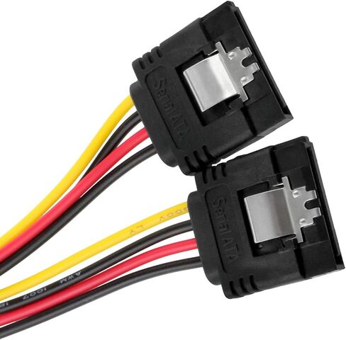 Wantane-SATA Power Extension Cable 15 Pin SATA Male to Dual 15 Pin Female Power Y Splitter Cable Adapter Suitable for one-to-Two Power Ports Such as Hard disks and Optical Drives -2pcs in Saudi Arabia