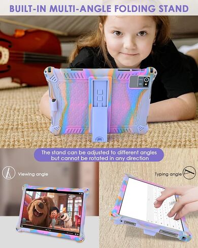 DETUOSI 10.1 inch Multi-Angle Soft Silicone Tablet Case, Rose Red & Purple in Kuwait