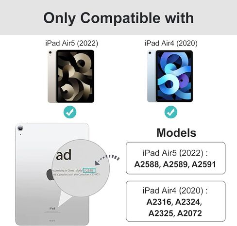 Case for iPad Air 11 inch M4/M3/2,Air5th/4th Gen 10.9,Creamy White in Kuwait