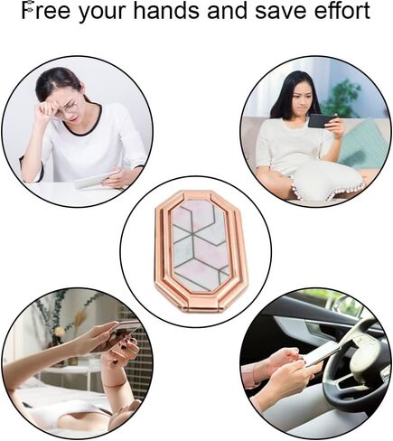 Phone Ring HolderFoldable Phone Ring Kickstand 360° Rotation Metal Back Grip Stand Marble Cell Phone Ring Holder Alloy Phone Bracket for Mobile Phone Smartphones in Kuwait