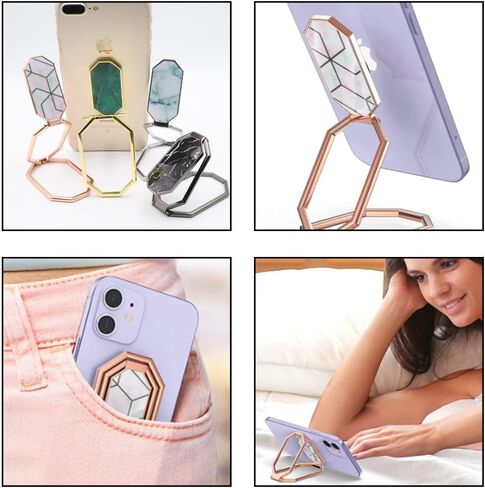 Phone Ring HolderFoldable Phone Ring Kickstand 360° Rotation Metal Back Grip Stand Marble Cell Phone Ring Holder Alloy Phone Bracket for Mobile Phone Smartphones in Kuwait