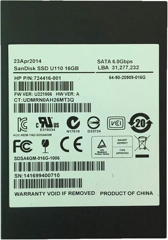 قرص صلب 7 ملم 2.5 انش 16GB SSD ساتا 3.0 III 6Gb/s MLC هارد ديسك FRU 04X4800 متوافق مع سانديسك U110 SDSA6GM-016G-1006 للابتوب لينوفو اتش بي ديل اسوس ايسر in Saudi Arabia