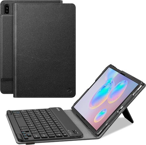 Fintie Keyboard Case for Samsung Galaxy Tab S6 10.5" 2019 (Model SM-T860/T865/T867), [Patented S Pen Slot Design] Folio Stand Cover with Removable Wireless Bluetooth Keyboard, Black in Saudi Arabia