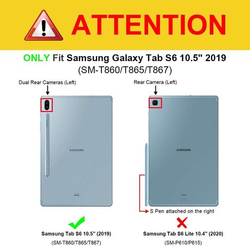 Fintie Keyboard Case for Samsung Galaxy Tab S6 10.5" 2019 (Model SM-T860/T865/T867), [Patented S Pen Slot Design] Folio Stand Cover with Removable Wireless Bluetooth Keyboard, Black in Saudi Arabia