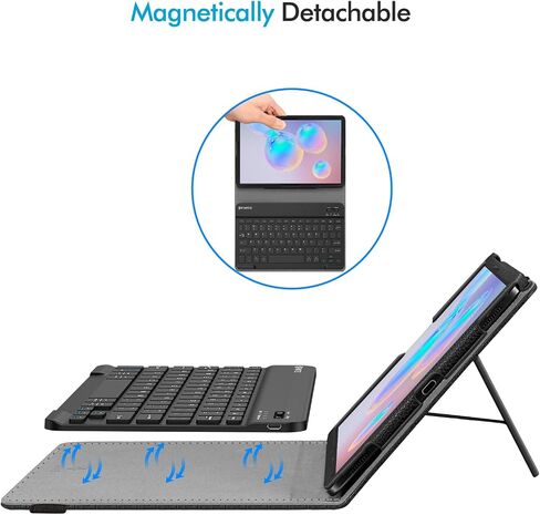 Fintie Keyboard Case for Samsung Galaxy Tab S6 10.5" 2019 (Model SM-T860/T865/T867), [Patented S Pen Slot Design] Folio Stand Cover with Removable Wireless Bluetooth Keyboard, Black in Saudi Arabia