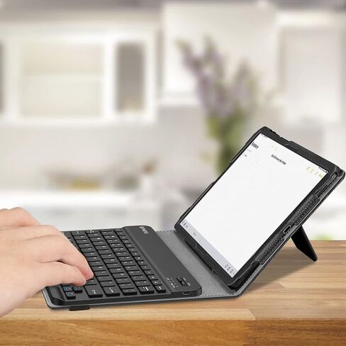 Fintie Keyboard Case for Samsung Galaxy Tab S6 10.5" 2019 (Model SM-T860/T865/T867), [Patented S Pen Slot Design] Folio Stand Cover with Removable Wireless Bluetooth Keyboard, Black in Saudi Arabia