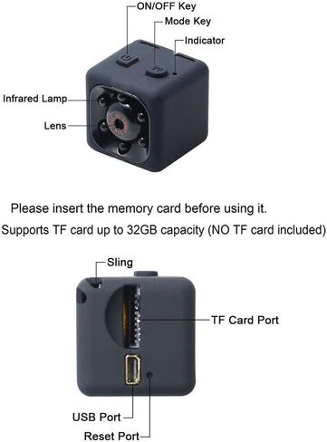 LKSUMPT Hidden Spy Cameras, 1080P Mini Spy Camera with Audio and Video, Night Vision and Motion Detective - No WiFi Need in Saudi Arabia