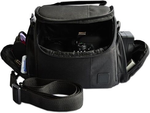 حقيبة كاميرا دي اس ال ار مبطنة جيدًا ومتوسطة الحجم مع جيوب بسحاب ومقصورات ملحقات لكاميرا كانون EOS Rebel T8i T7i T6i T6i T5i T4i T3i SL1 EOS 90D 80D 0D 60D 7D 6D 5D 750D 750D 700D in Kuwait