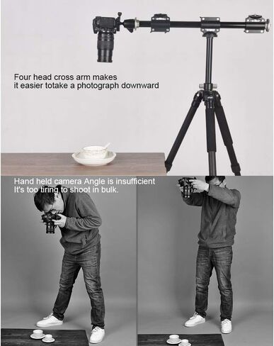 Fotoconic Horizontal Tripod Arm, 3/8 Screw Support Tripod Extension Bar Stand for Camera, Professional Photography Studio, Ball Head and Quick Release Plate are NOT Included in Saudi Arabia