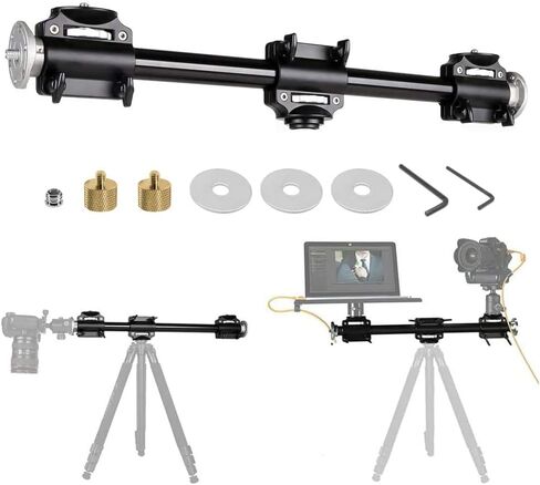 Fotoconic Horizontal Tripod Arm, 3/8 Screw Support Tripod Extension Bar Stand for Camera, Professional Photography Studio, Ball Head and Quick Release Plate are NOT Included in Saudi Arabia