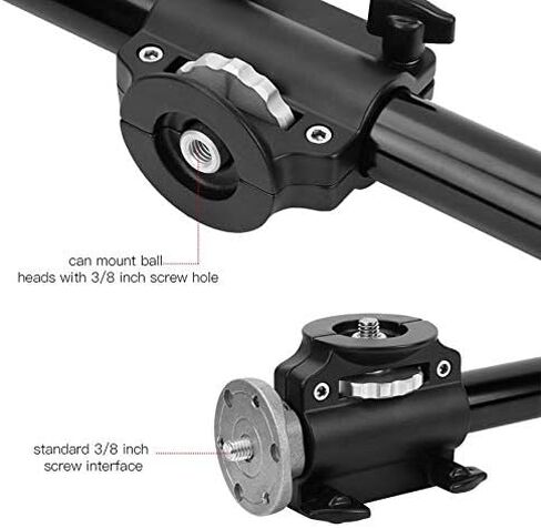 Fotoconic Horizontal Tripod Arm, 3/8 Screw Support Tripod Extension Bar Stand for Camera, Professional Photography Studio, Ball Head and Quick Release Plate are NOT Included in Saudi Arabia