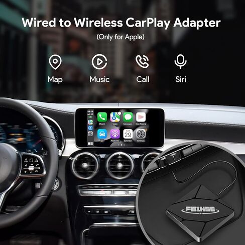 محول Carplay اللاسلكي لهاتف iOS، دونجل لاسلكي لتشغيل السيارة، تحويل سلكي إلى Carplay لاسلكي، للسيارات المزودة بـ Carplay السلكي OEM، التوصيل والتشغيل، التحديث عبر الإنترنت in Kuwait