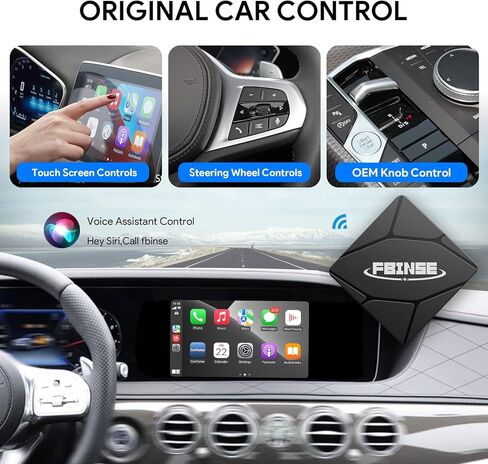 محول Carplay اللاسلكي لهاتف iOS، دونجل لاسلكي لتشغيل السيارة، تحويل سلكي إلى Carplay لاسلكي، للسيارات المزودة بـ Carplay السلكي OEM، التوصيل والتشغيل، التحديث عبر الإنترنت in Kuwait
