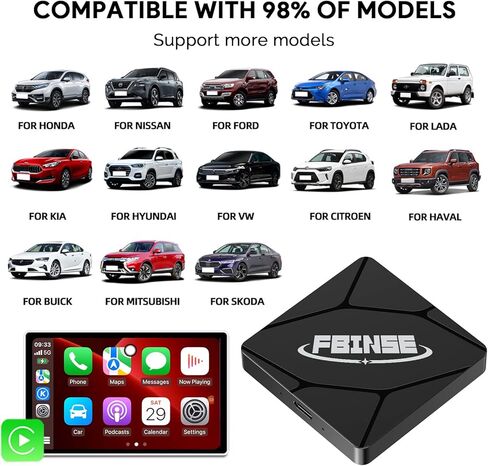 محول Carplay اللاسلكي لهاتف iOS، دونجل لاسلكي لتشغيل السيارة، تحويل سلكي إلى Carplay لاسلكي، للسيارات المزودة بـ Carplay السلكي OEM، التوصيل والتشغيل، التحديث عبر الإنترنت in Kuwait