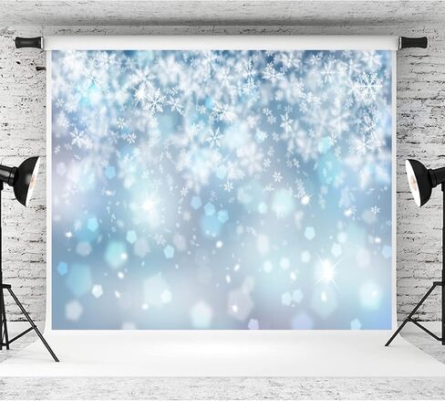 LFEEY 10x8ft Falling Snowflake Portrait Backdrops for Photography Winter Ice Snow Flakes Photo Shoot Newborn Kids Baby Adults Wedding Photo Background Vinyl Photo Booth Props in Kuwait