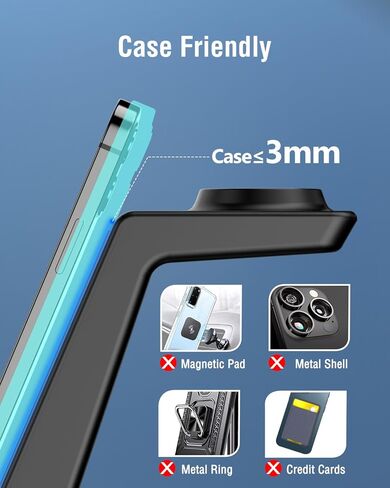 شاحن Welgo اللاسلكي لأجهزة Samsung مع ساعة منبه، محطة شحن 4 في 1 لأجهزة Samsung S23 Ultra/S22/Note 10/Z Fold4/Z Flip4/iPhone، لساعة Galaxy Watch 5 Pro/4/3 وSamsung Galaxy Buds in Kuwait