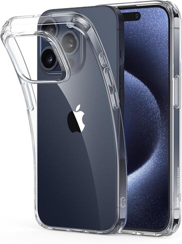 حافظة ESR شفافة لهاتف iPhone 15 Pro، غطاء رفيع مقاوم للصدمات، حافظة هاتف TPU شفافة نحيفة مقاومة للأصفر، سلسلة Zero، شفاف in Kuwait