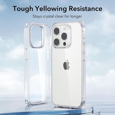حافظة ESR شفافة لهاتف iPhone 15 Pro، غطاء رفيع مقاوم للصدمات، حافظة هاتف TPU شفافة نحيفة مقاومة للأصفر، سلسلة Zero، شفاف in Kuwait