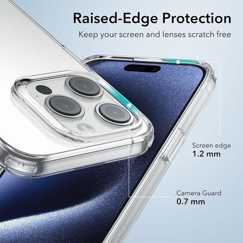 حافظة ESR شفافة لهاتف iPhone 15 Pro، غطاء رفيع مقاوم للصدمات، حافظة هاتف TPU شفافة نحيفة مقاومة للأصفر، سلسلة Zero، شفاف in Kuwait