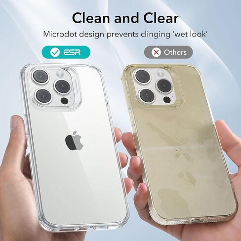 حافظة ESR شفافة لهاتف iPhone 15 Pro، غطاء رفيع مقاوم للصدمات، حافظة هاتف TPU شفافة نحيفة مقاومة للأصفر، سلسلة Zero، شفاف in Kuwait