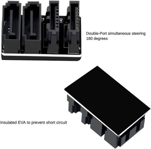 YiKaiEn Dual-Head 7-Pin Adapter for Hard Drive SSD180 Degree Angle SATA Adapter - Enhanced Cable Management for Motherboards and Storage Devices (180 Degree) in Saudi Arabia