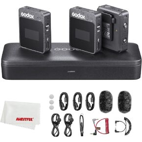 نظام ميكروفون لاسلكي GODOX MoveLink M2 2.4 جيجا هرتز نظام ميكروفون لاسلكي 2.4 جيجا هرتز لمدوني الفيديو، ومستخدمي YouTube، ومكبرات الصوت، والمقابلات، وصانع الأفلام والمزيد. (م2 إي) in Kuwait