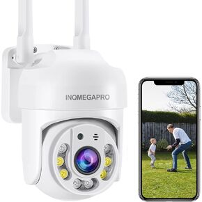 كاميرا مراقبة INQMEGA خارجية، كاميرا IP لاسلكية 1080 بكسل واي فاي، نظام أمان منزلي، رؤية 360 درجة، كشف الحركة، تتبع تلقائي، التحدث في اتجاهين، رؤية ليلية بالألوان الكاملة in Kuwait